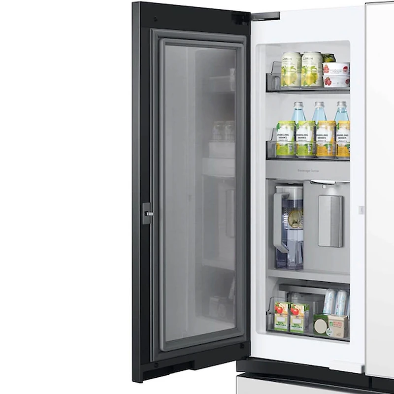 30 Cu. Ft. Bespoke White Glass 3-Door French Door Smart Refrigerator