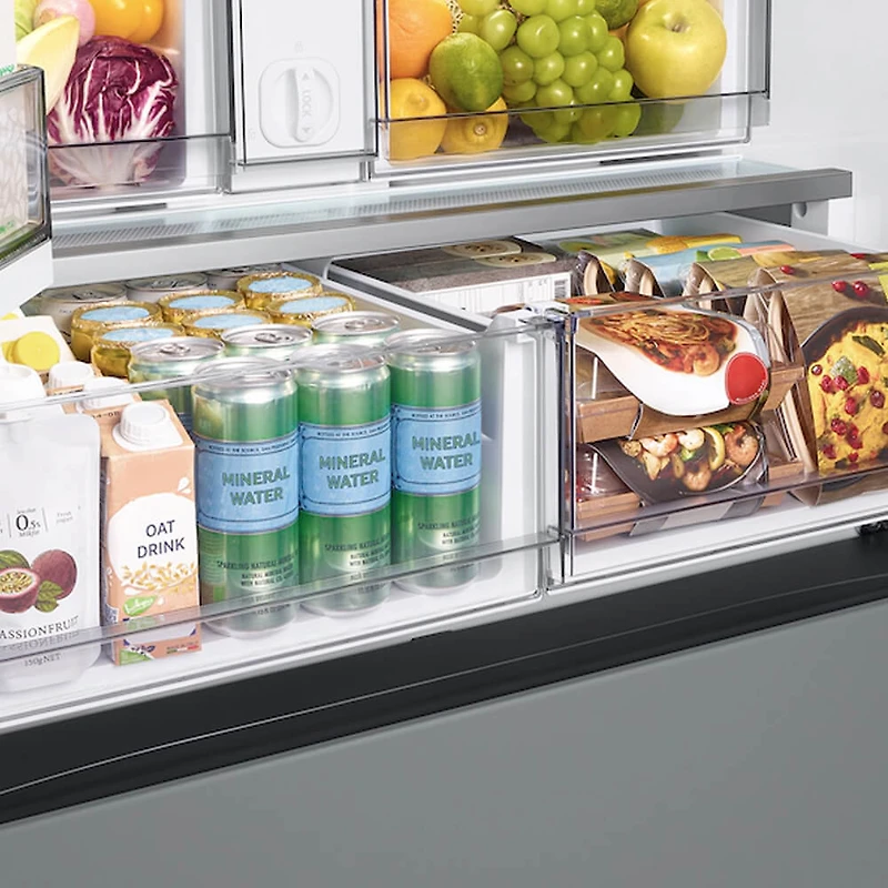 30 Cu. Ft. Bespoke White Glass 3-Door French Door Smart Refrigerator