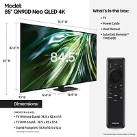 85 inch Class QN90D Series QLED 4K Smart Tizen TV inchOPEN BOX inch
