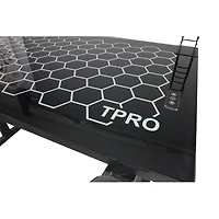 LED Gaming Desk with Glass Top and Hexagon RGB Design - OPEN BOX