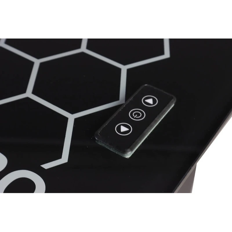 LED Gaming Desk with Glass Top and Hexagon RGB Design - OPEN BOX