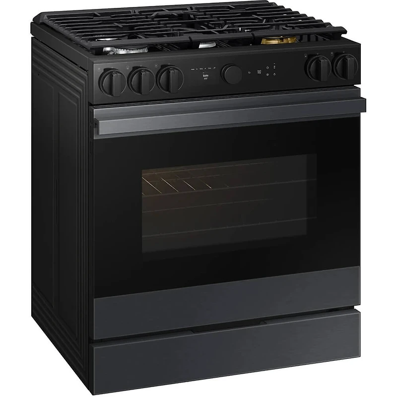 6 Cu. Ft. Bespoke Matte Black Steel Slide-In Gas Smart Range