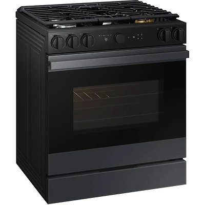 6 Cu. Ft. Bespoke Matte Black Steel Slide-In Gas Smart Range