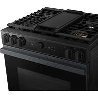 6 Cu. Ft. Bespoke Matte Black Steel Slide-In Gas Smart Range