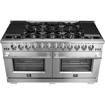 8.64 Cu. Ft. Stainless Steel Freestanding Double Oven Gas Range