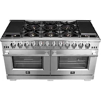 8.64 Cu. Ft. Stainless Steel Freestanding Double Oven Gas Range