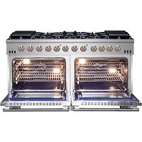 8.64 Cu. Ft. Stainless Steel Freestanding Double Oven Gas Range
