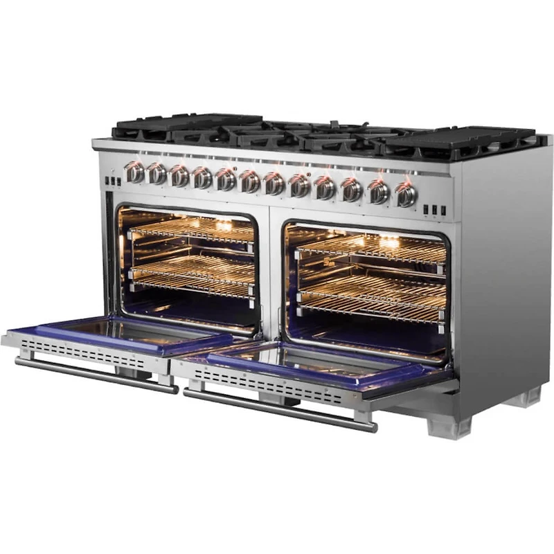 8.64 Cu. Ft. Stainless Steel Freestanding Double Oven Gas Range