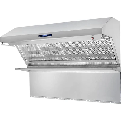 60 inch Savona Wall Mount Range Stainless Hood with Hybrid Filters and Back Splash