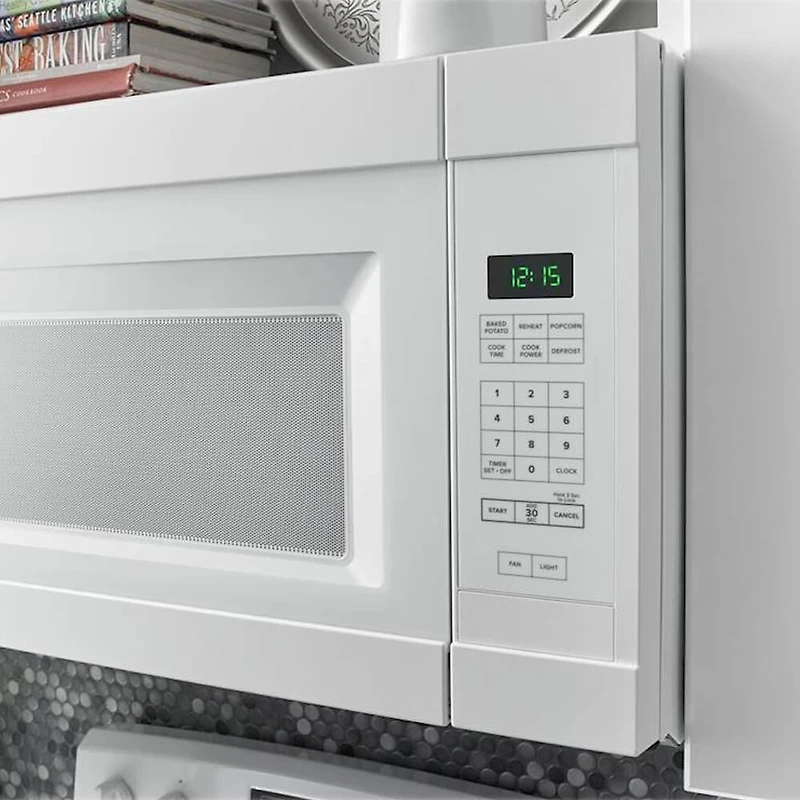 1.6 Cu. Ft. White Over-the-Range Microwave