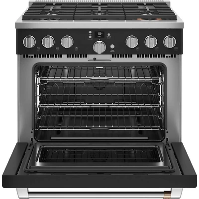 6.2 Cu. Ft. Matte Black Freestanding Gas Range