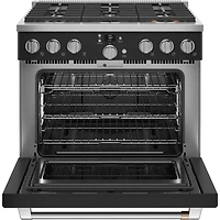 6.2 Cu. Ft. Matte Black Freestanding Gas Range