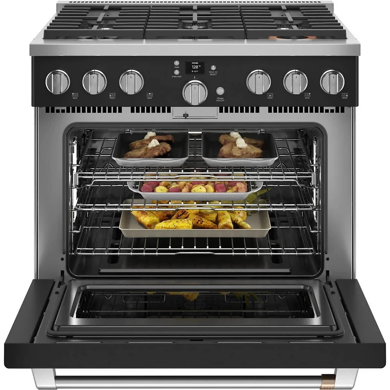 6.2 Cu. Ft. Matte Black Freestanding Gas Range