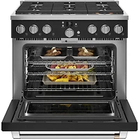 6.2 Cu. Ft. Matte Black Freestanding Gas Range