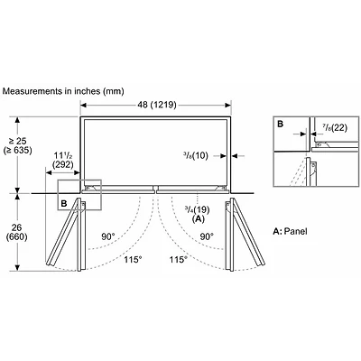 26.7 Cu. Ft. 2 Door French Door Counter Depth Panel Ready Refrigerator