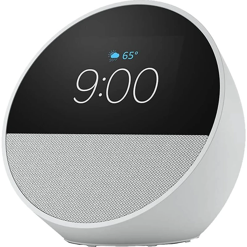Echo Spot 2024 Smart Alarm with Alexa - Glacier White