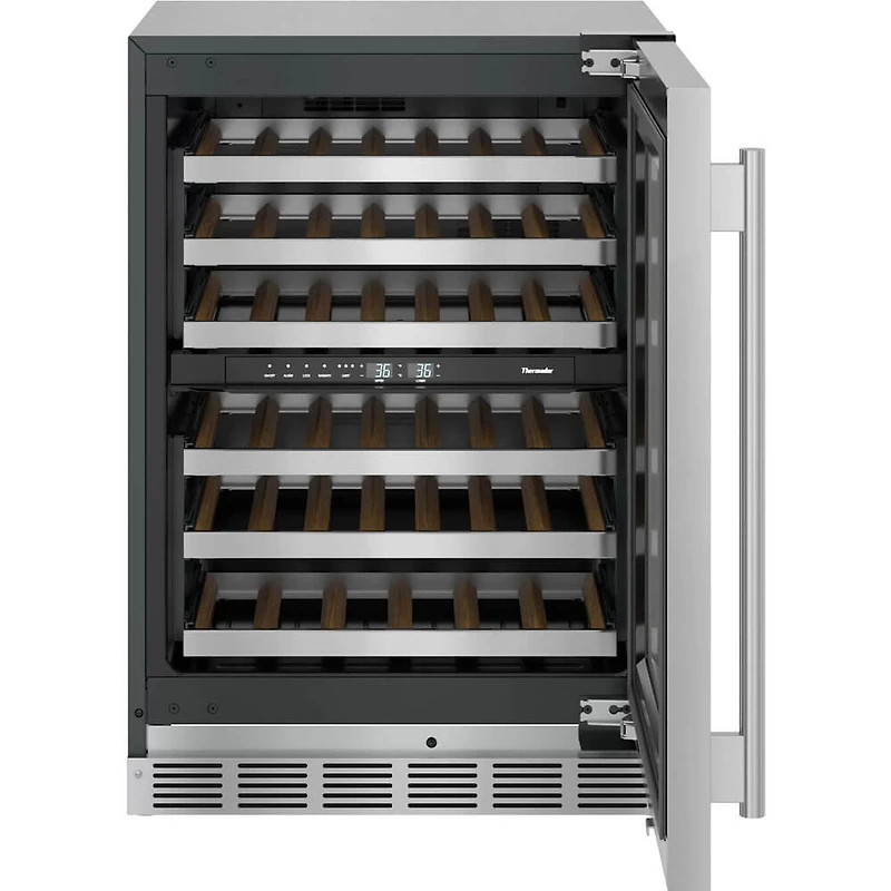 41 Bottle Masterpiece Stainless Right Hinge Dual Zone Undercounter Wine Cooler