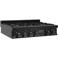 36 inch Black Stainless Professional 6 Burner Gas Rangetop