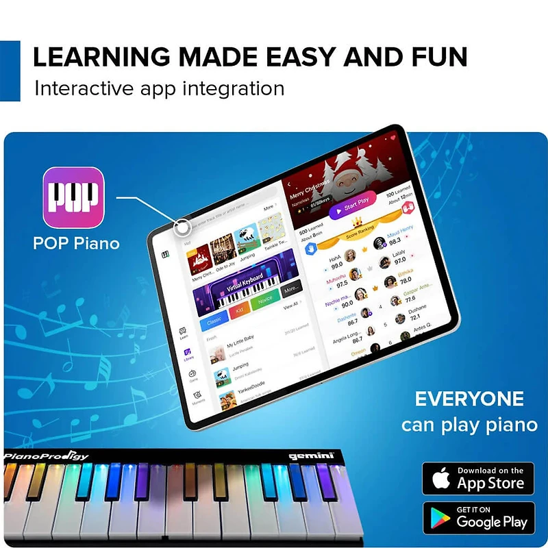 PianoProdigy 24-Key Smart Wireless Learning Midi Keyboard