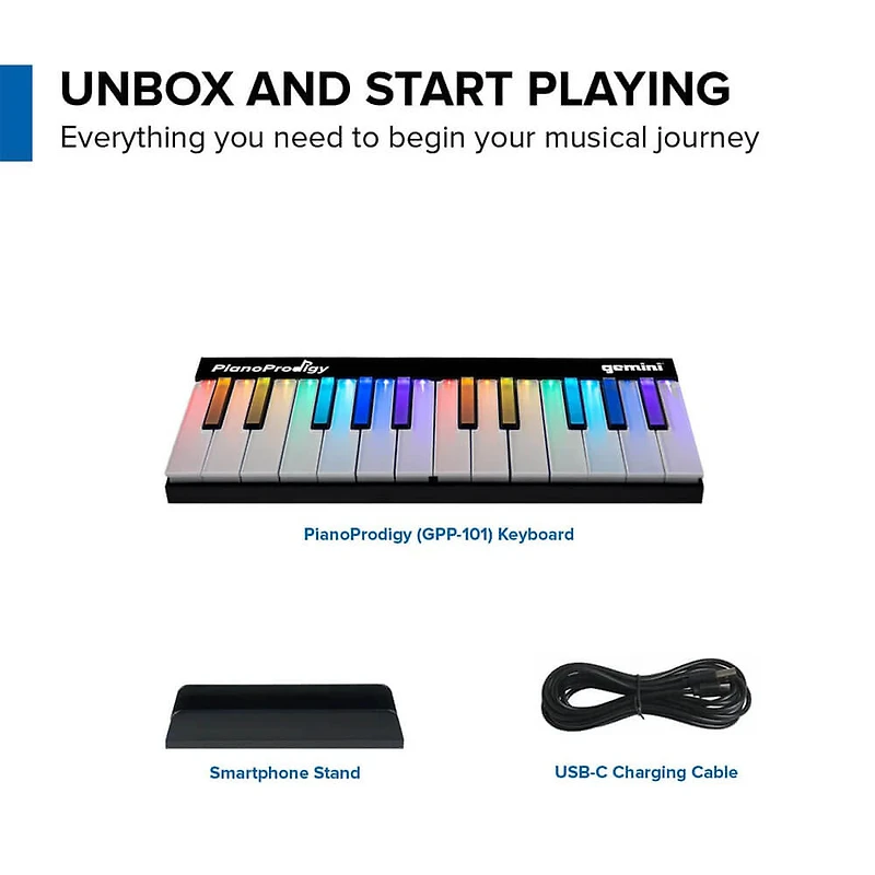 PianoProdigy 24-Key Smart Wireless Learning Midi Keyboard