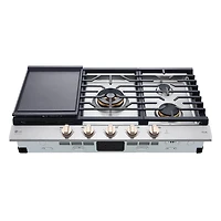 36 inch 5 Burner Stainless Drop-In Gas Cooktop - OPEN BOX