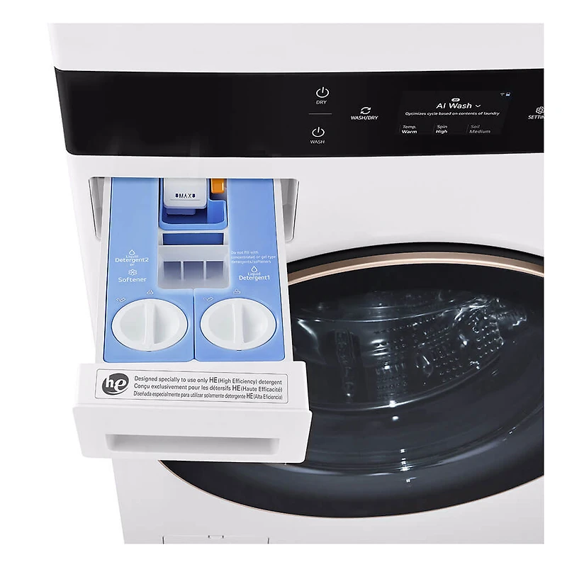Essence White 5 Cu. Ft. Washer/7.4 Cu. Ft. Dryer WashTower Electric Stacked Laundry Center