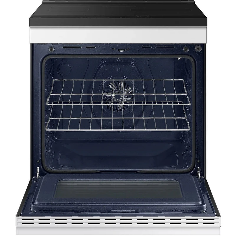 6.3 Cu. Ft. Bespoke White Glass Slide-In Smoothtop Range