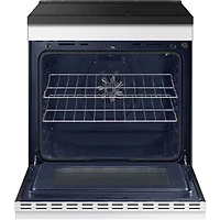 6.3 Cu. Ft. Bespoke White Glass Slide-In Smoothtop Range