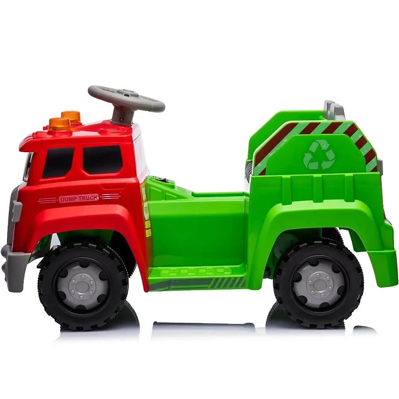  1-Seater Dump Truck 12V Ride-On Vehicle with Remote Control – Realistic Construction Truck w/ Bluetooth & Working Dump Bed