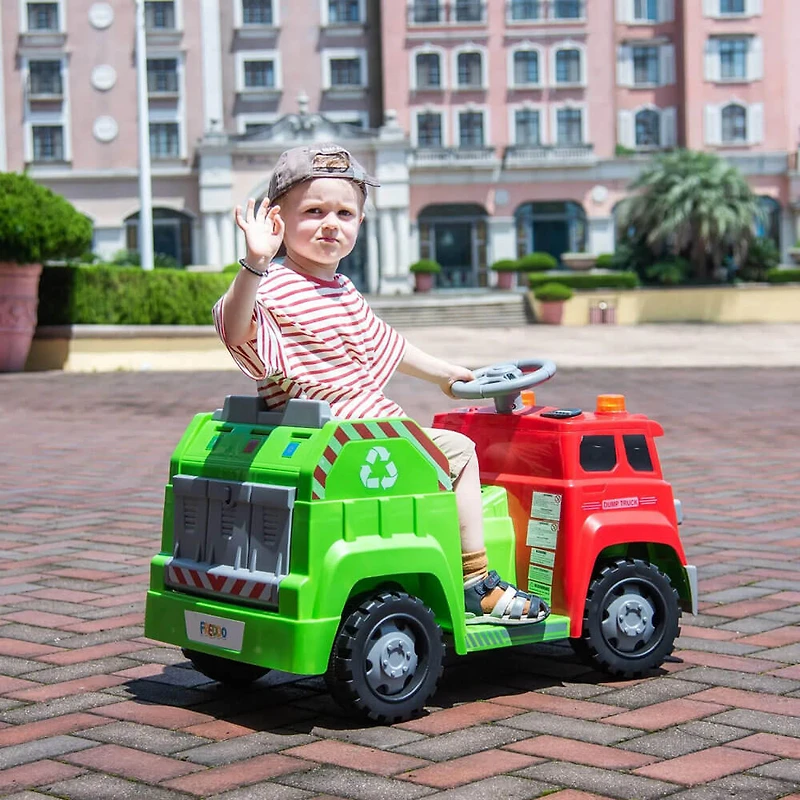  1-Seater Dump Truck 12V Ride-On Vehicle with Remote Control – Realistic Construction Truck w/ Bluetooth & Working Dump Bed