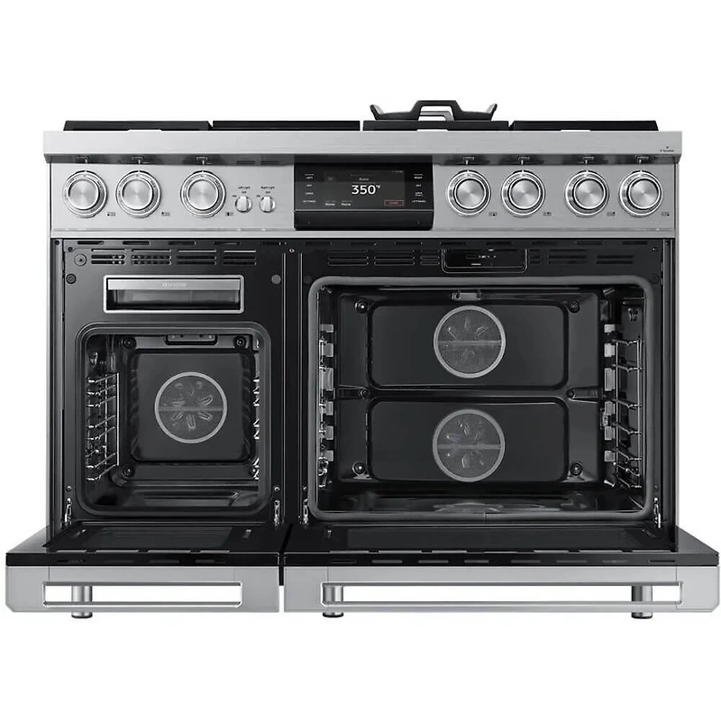 6.6 Cu. Ft. Stainless Freestanding Dual-Fuel Smart Steam Double-Oven Range