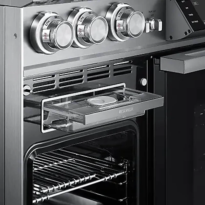 6.6 Cu. Ft. Stainless Freestanding Dual-Fuel Smart Steam Double-Oven Range