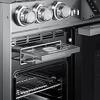 6.6 Cu. Ft. Stainless Freestanding Dual-Fuel Smart Steam Double-Oven Range