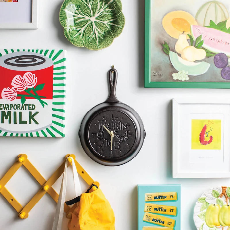 Dolly Parton 9 to 5 Cast Iron Skillet Clock