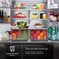 28.6 Cu. Ft. Black Stainless 4-Door French Door Smart Refrigerator