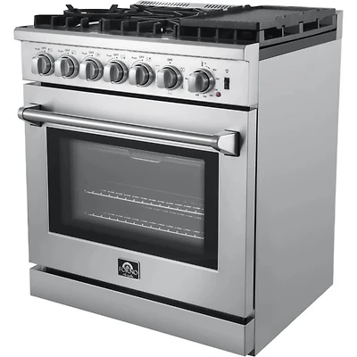 4.32 Cu. Ft. Stainless Freestanding Dual Fuel Range - OPEN BOX