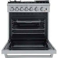 4.32 Cu. Ft. Stainless Freestanding Dual Fuel Range - OPEN BOX