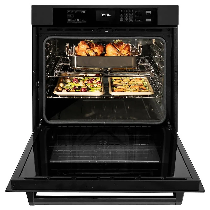 30 inch Professional Black Stainless True Convection Single Wall Oven