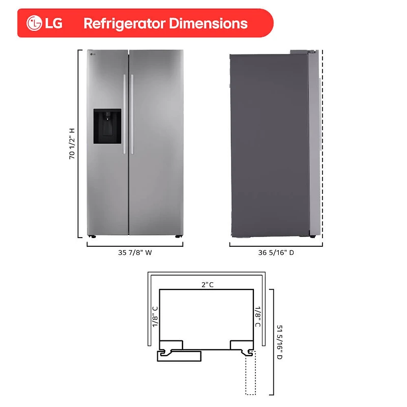 27 Cu. Ft. Stainless Side-by-Side Smart Refrigerator