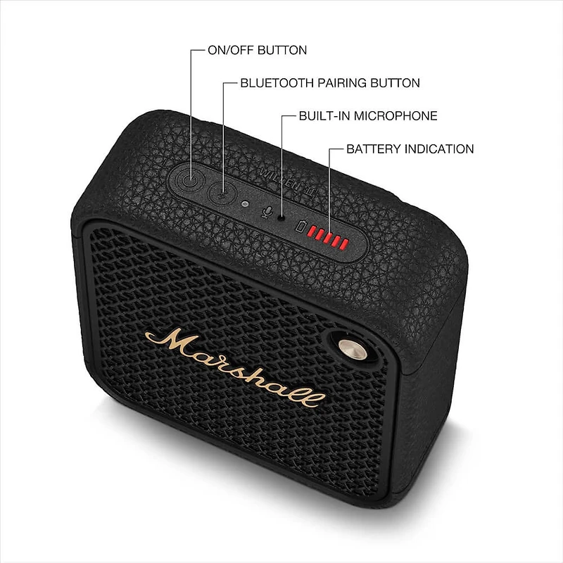 Willen II Portable Bluetooth Speaker - Black/Brass