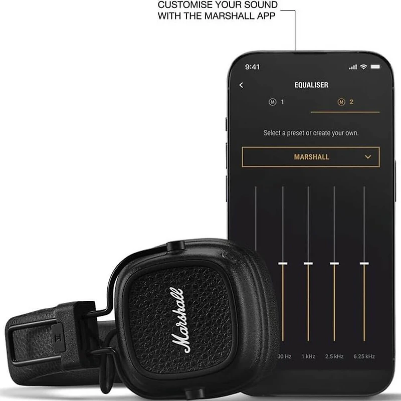 Major V Wireless On-Ear Headphones - Black