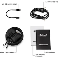 Major V Wireless On-Ear Headphones - Black