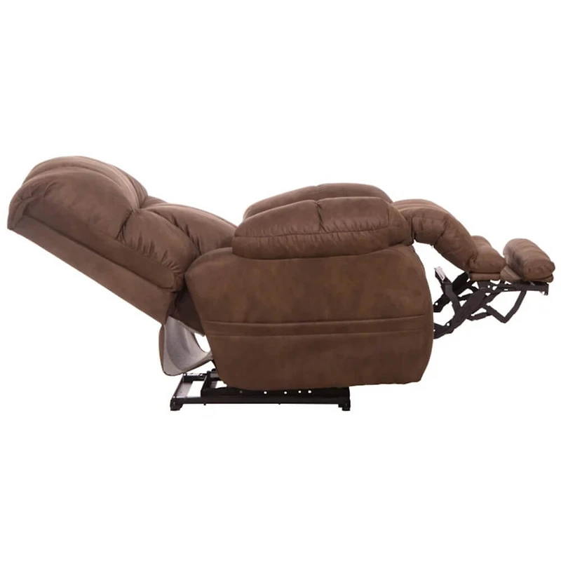 Dixon Oversized Power Lay Flat Recliner - Brown Fabric