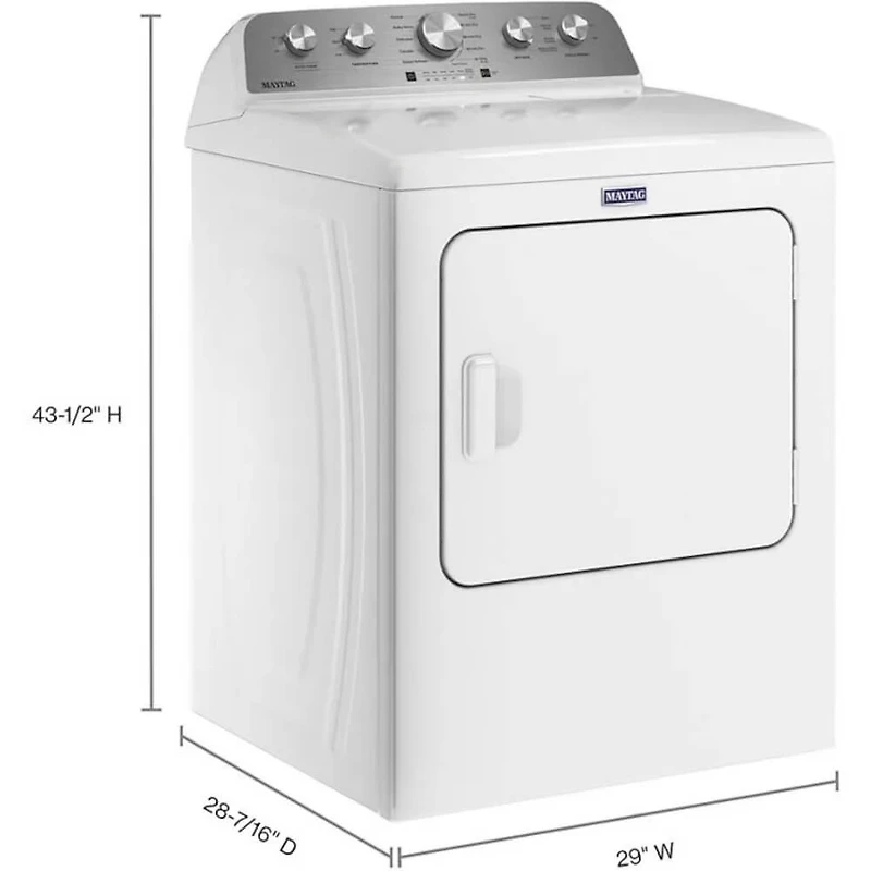 7 Cu. Ft. White Top Load Gas Dryer