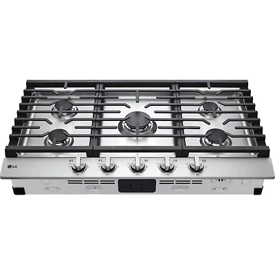 36 inch 5 Burner Stainless Drop-In Gas Cooktop
