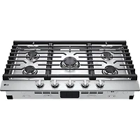 36 inch 5 Burner Stainless Drop-In Gas Cooktop
