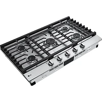 36 inch 5 Burner Stainless Drop-In Gas Cooktop