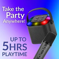Mini Bluetooth Karaoke Speaker with Wireless Mic - Black