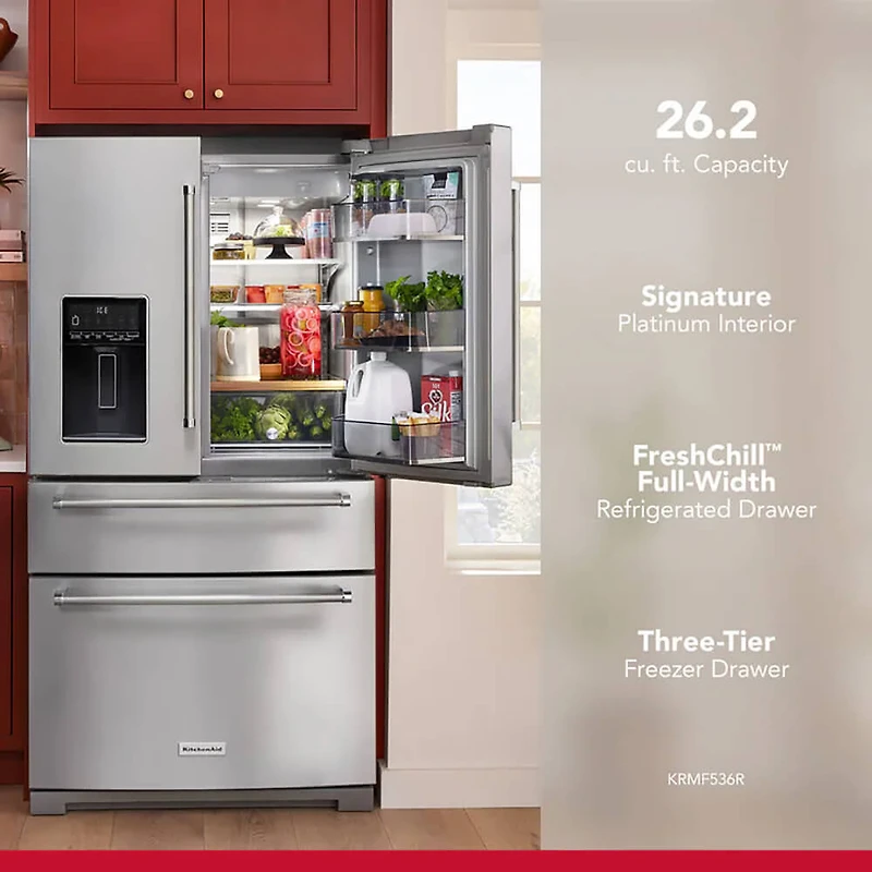 26.2 Cu. Ft. Stainless 4-Door French Door Refrigerator