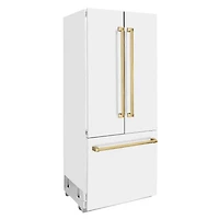 19.6 Cu. Ft. White Matte 3-Door French Door Built-In Refrigerator